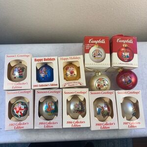 Campbell's Kids Christmas Ornaments Lot of 10 Collector Editions 1983–2001 boxed
